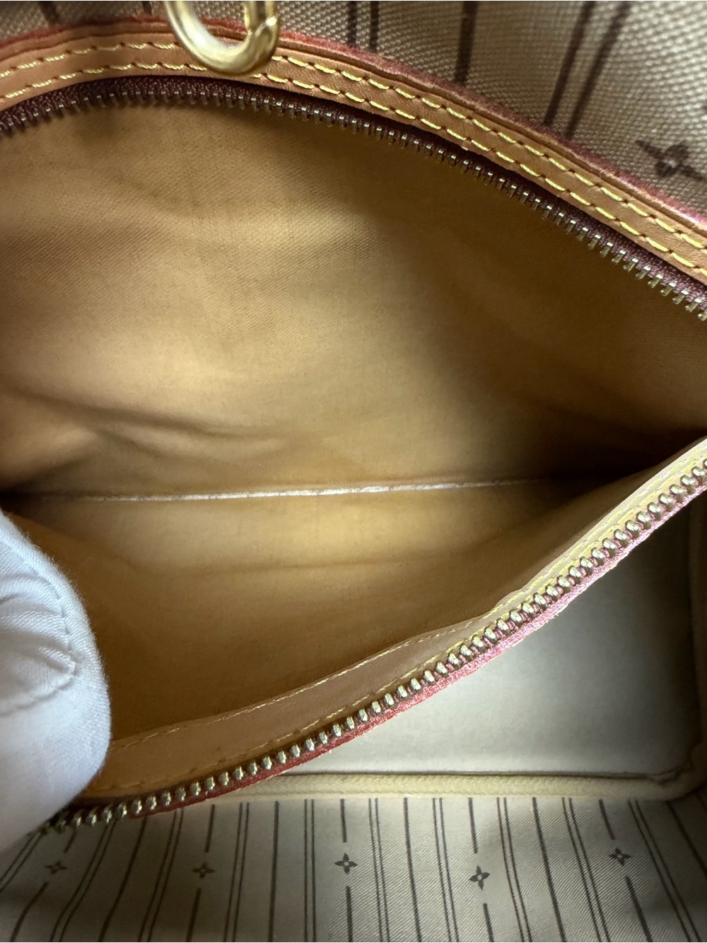 Louis Vuitton Monogram Neverfull MM Tote Bag Brown Vachetta Leather Authentic - Picture 14 of 16
